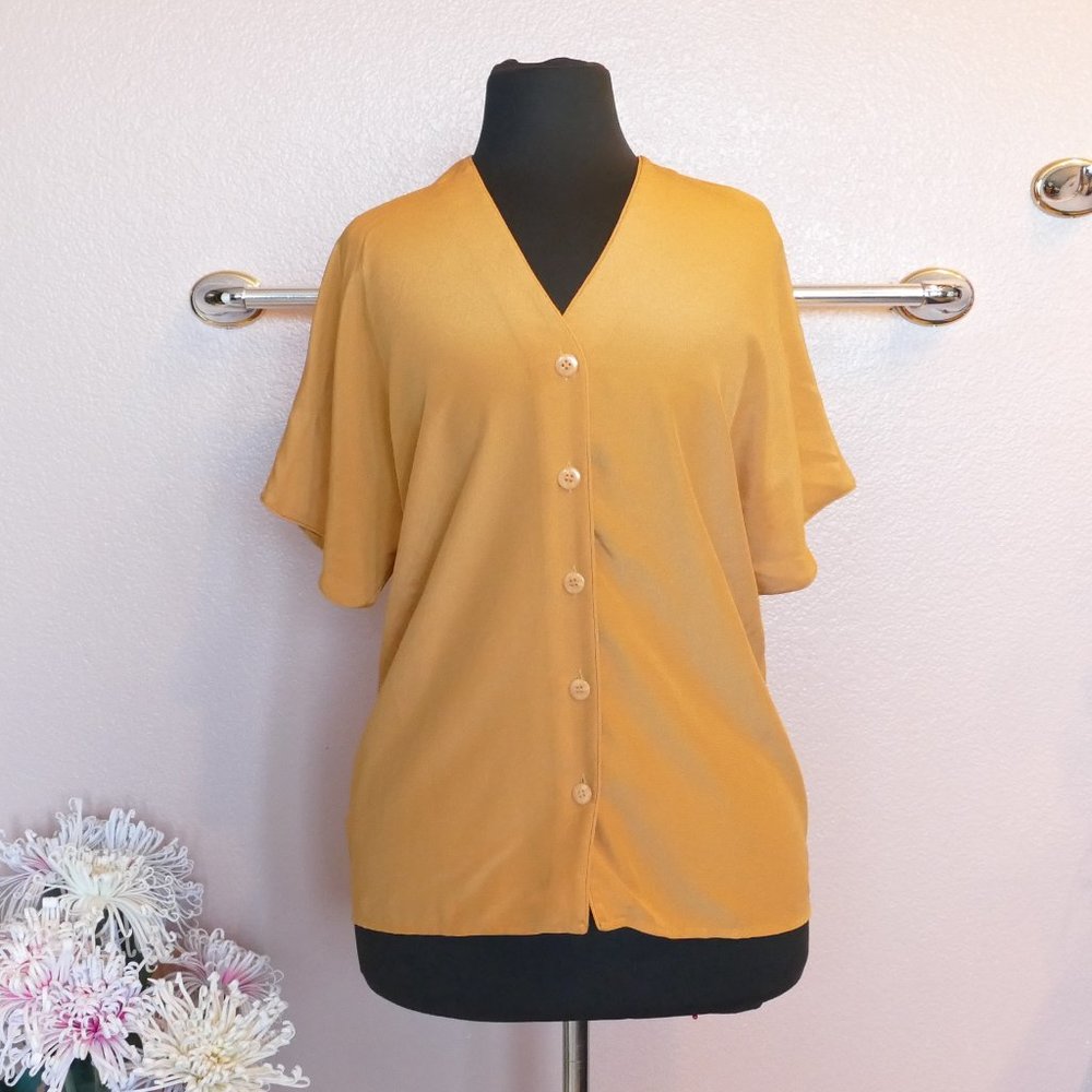 Rena Rowan Gold/Tan Blouse-Size 6